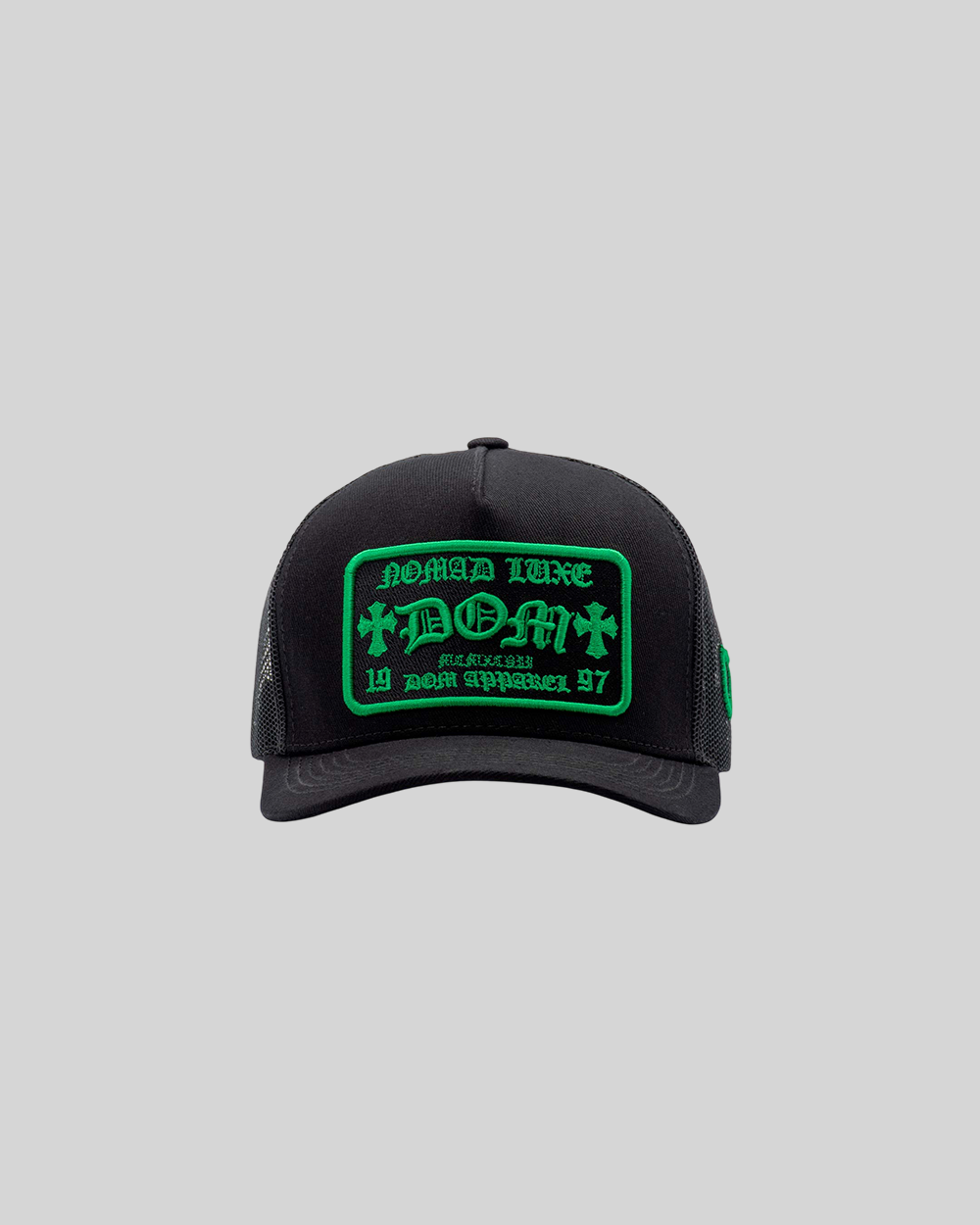 GORRA DOM APPAREL TRUCKER BLACK GREEN