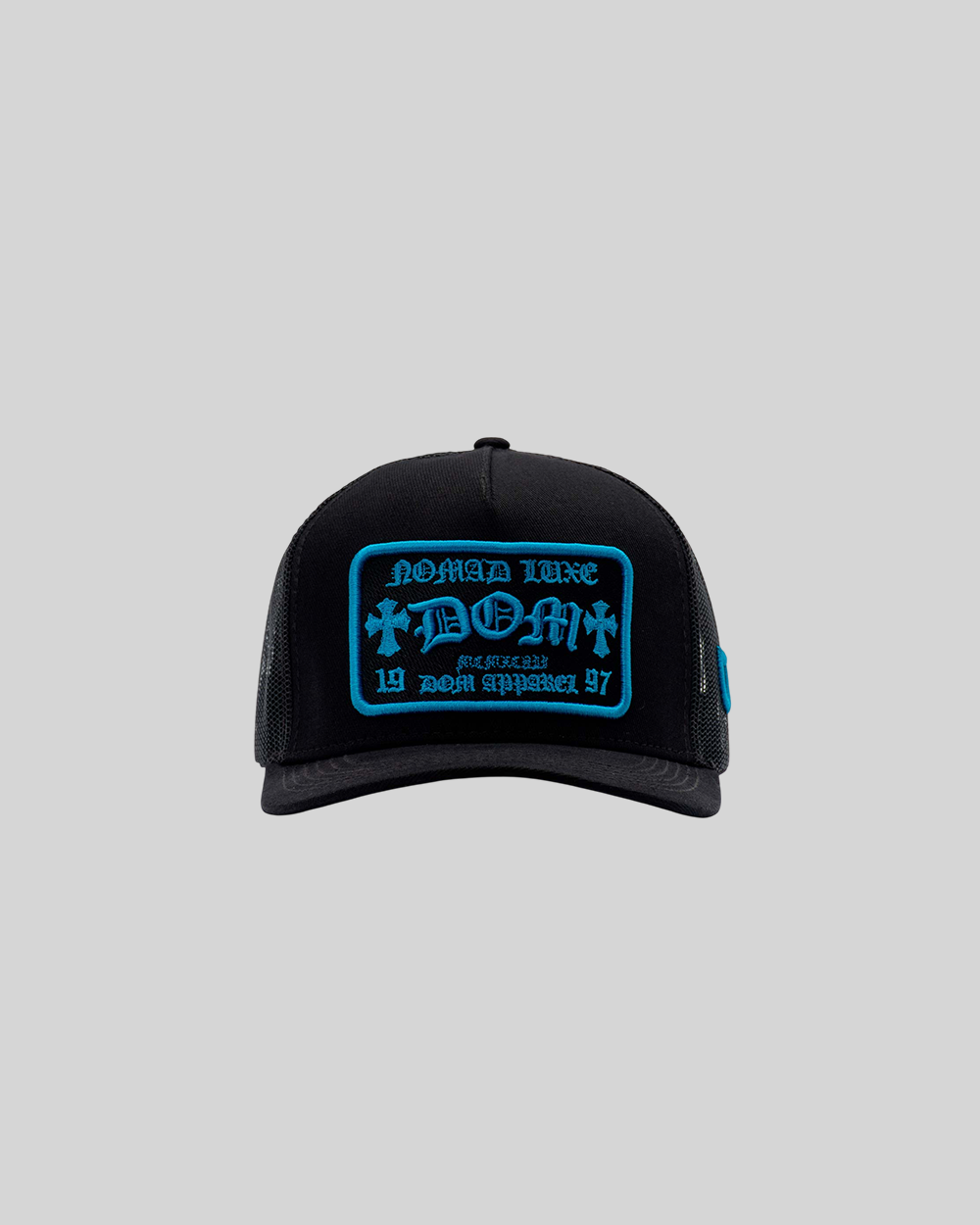 GORRA DOM APPAREL TRUCKER BABY BLUE