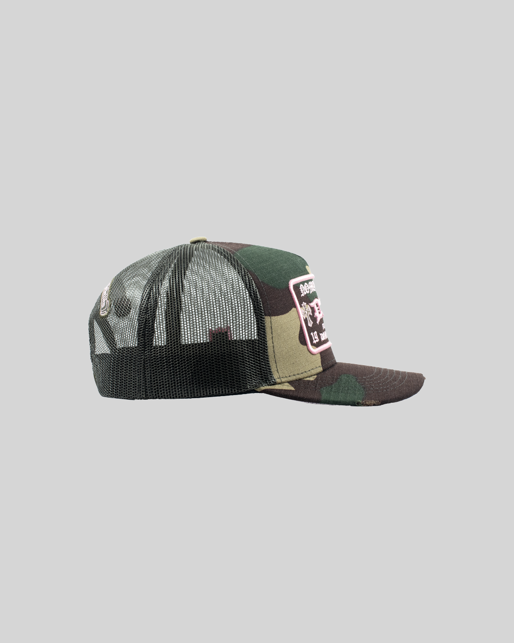 GORRA DOM APPAREL TRUCKER CAMO GREEN PINK