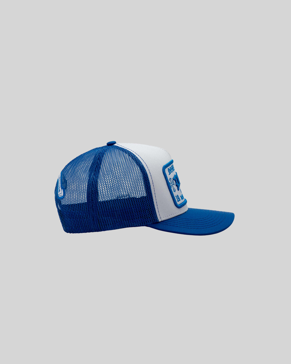 GORRA DOM APPAREL TRUCKER WHITE BLUE