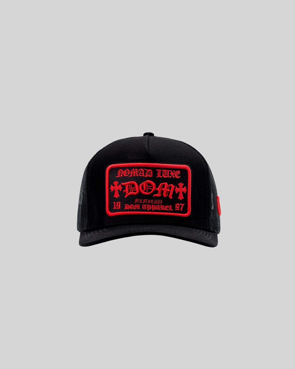 GORRA DOM APPAREL TRUCKER BLACK RED