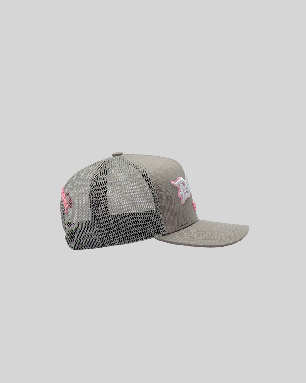 GORRA DOM APPAREL TRUCKER GRAY PINK